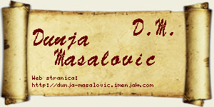 Dunja Masalović vizit kartica